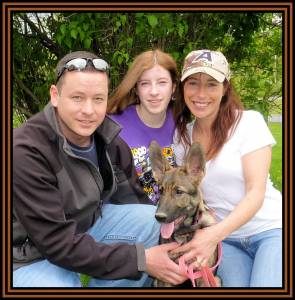 Puppy 10, Husband, Daughter And Jill Sold Photo May 8, 2011 Framed